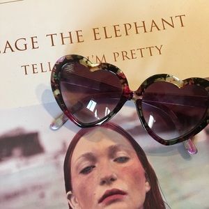 Heart shaped floral sunglasses